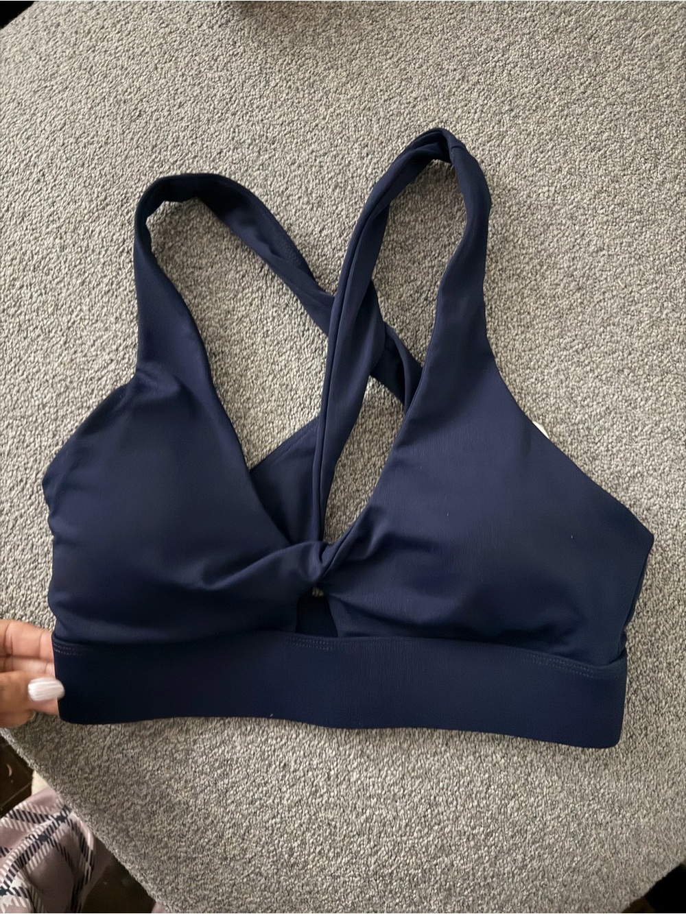 Fabletics Navy Cross-Back Sports Bra